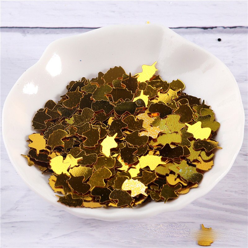 5*8mm eenhoorn hoofd nagel pailletten handleiding diy materiaal feestdecoratie pailletten pvc bulk pailletten kledingaccessoires  jj319: 20