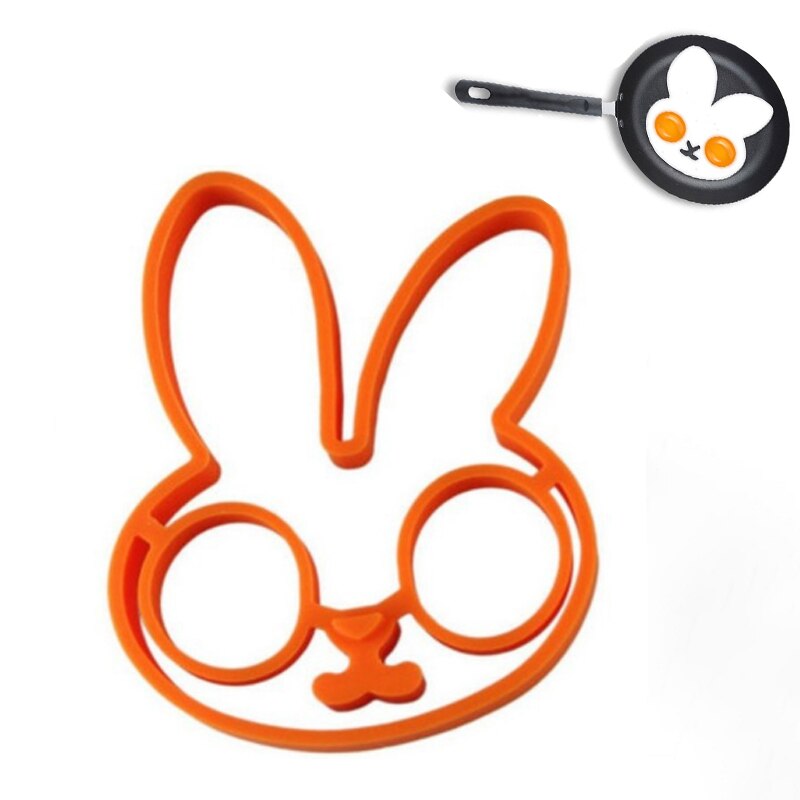 Funny Silicone Egg Rings Nonstick Omelette Egg Mold For DIY Breakfast Egg Fried Pancake Molds Rabbit Skull Kitchen Tools: Rabbit
