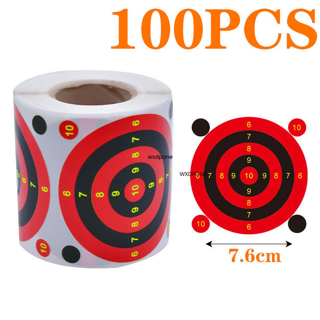 100 Sheet Sticker Targets Splatter Splash Amp Reactive Per Roll 7.50cm Self-Adhesive Colors Impact Shooting (Bullet Eye): Dark Khaki