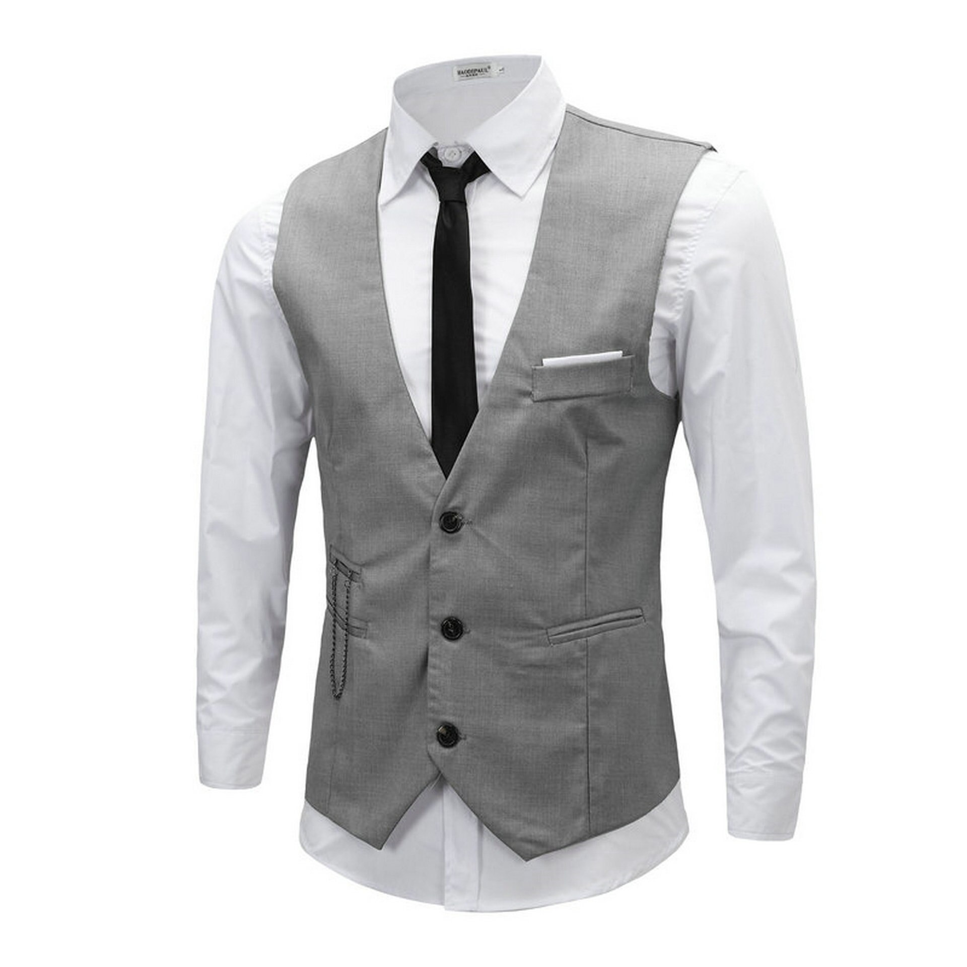 Mens Suits Vests Spring Autumn Male Blazer Waistcoats Clothing Single Breasted Solid Color Chain England Style Man Top Clothes32