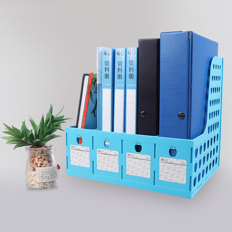File rack A4 plastic thickened office student desktop file storage rack quadruple large capacity data rack
