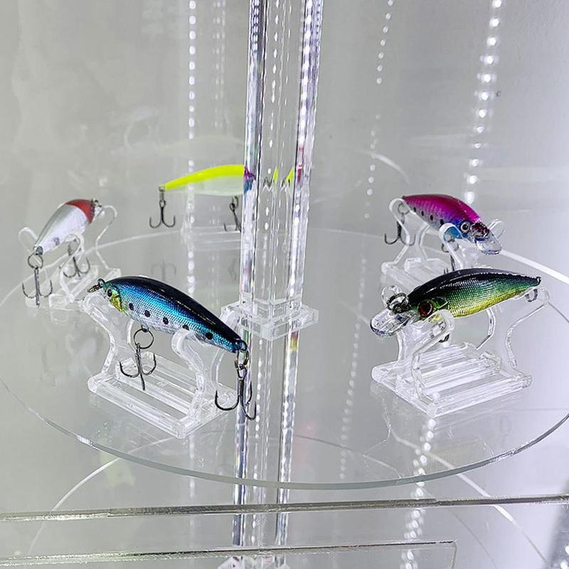 1 st fiskedrag visningsställ akrylhylla lockbete display för fiskebutik