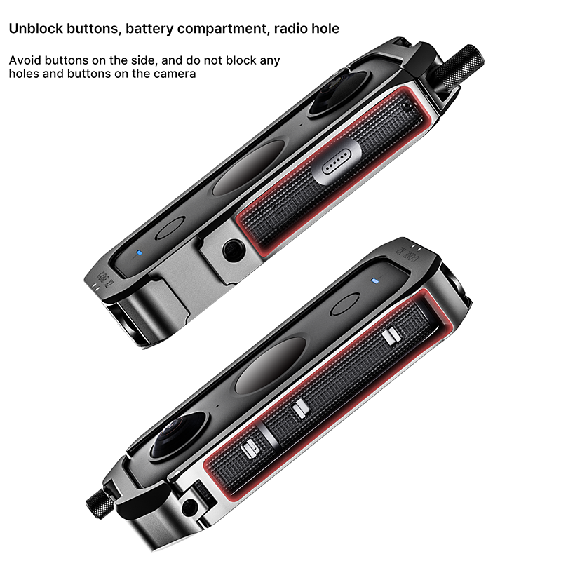 Ulanzi instal 360 one  x2 metallkäfiggehäuse schutzrahmen mit ausziehbarem blitzschuh für led-licht, mikrofon, vlog-gehäuse