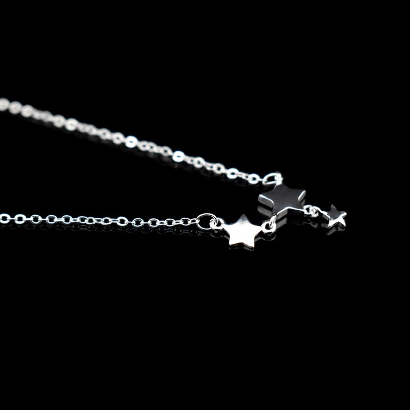 Three Stars Pendant Anklets Bracelet 925 Sterling Silver Simple Charm Star Ankle Chain For Women&Girl Jewelry