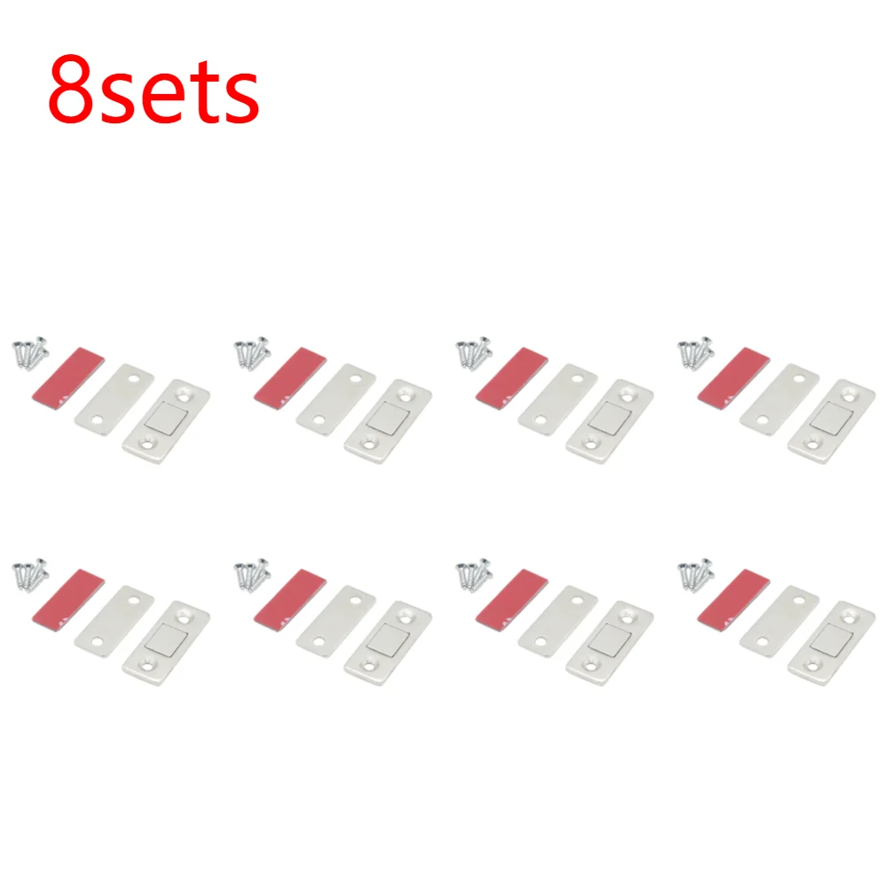 20-1 set magnetisk dörrspärr ultratunn skåpdörr magnetisk spärr självhäftande lådspärr dörrstängare lådmagnetspärr: Röd