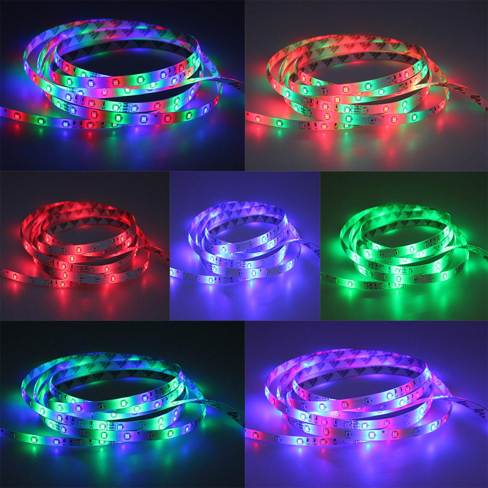 Tira de luces LED RGB 2835, 5V, alimentación USB, cinta LED Flexible RGB/blanca, 60LED, 0,5 m, 1m, 2m, 5m, cinta de diodo de retroiluminación para pantalla de escritorio de TV