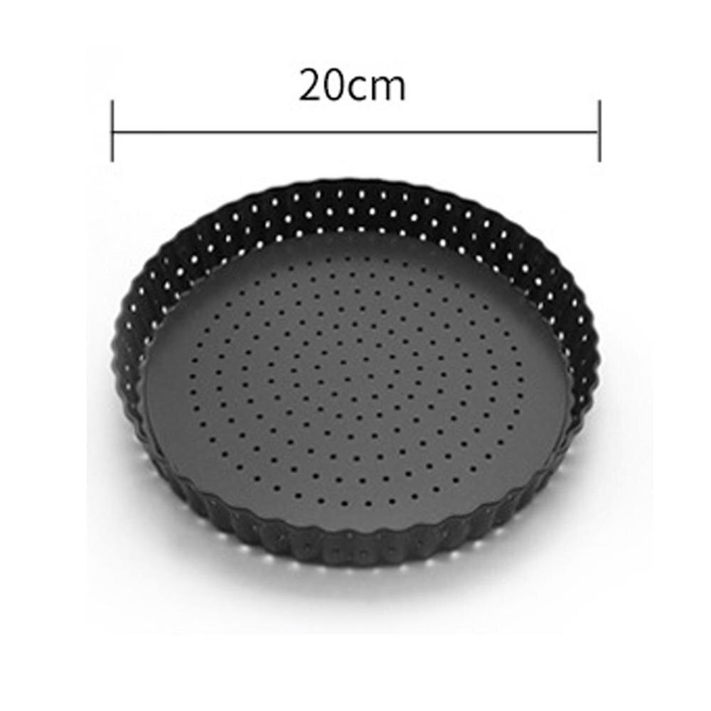 Non-Stick Pan With Holes Molds Pie Pizza Cake Round Mould Removable Loose Bottom Fluted Heavy Duty Pie Pan Bakeware: 20CM