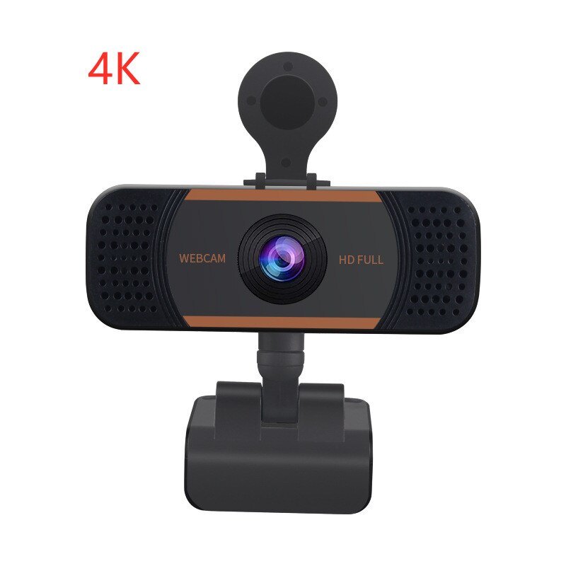 Cámara W18 4K con enfoque automático, Webcam de unidad libre USB con micrófono, HD, para conferencia en vivo, con cable USB: Orange 4K Auto Focus