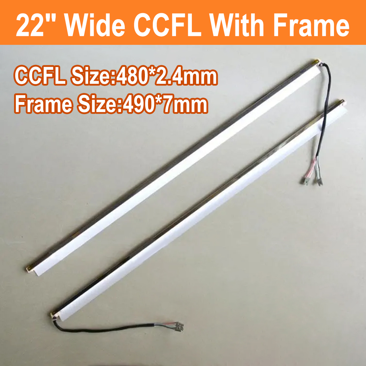 2 stück 22 zoll breite doppellampen ccfl mit rahmen, lcd-lampen-hintergrundbeleuchtung mit gehäuse, ccfl mit abdeckung, ccfl 480 mm x 2.4mm, rahmen :490mm x7mm