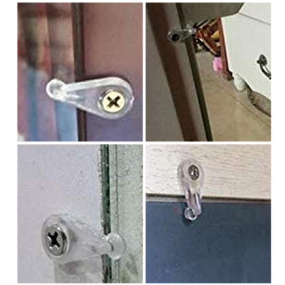 Kit de Clips de retenue en verre de 50pcs Clips de retenue de panneau en verre en plastique avec vis pour porte d'armoire
