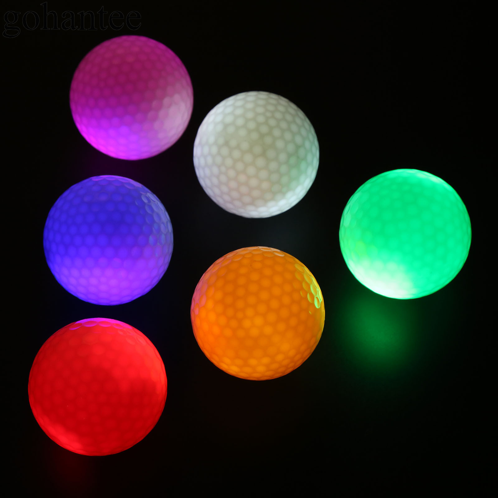 Gohantee nyhet gummi golfbollar 6 sorters mönster golfbollar liknande rugby fotboll sport mästare golfbollar