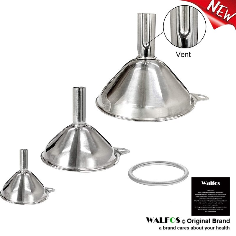 3 Pcs/Set Stainless Steel Funnels Multi-Use Kitchen Funnel Set For Transferring Liquid Fluid Cooking Oils & Powder Tools