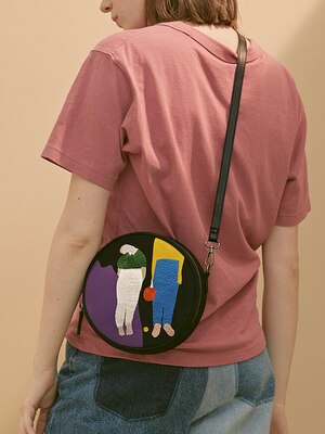 Tanto loja yizi 2019 moda design original nova lona bordado redondo bolsa de ombro único para mulher