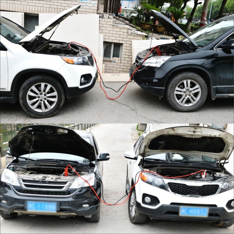 Automobile battery line Clip battery connecting wire Emergency battery connection 3 meters copper clad aluminum wire Take emerge