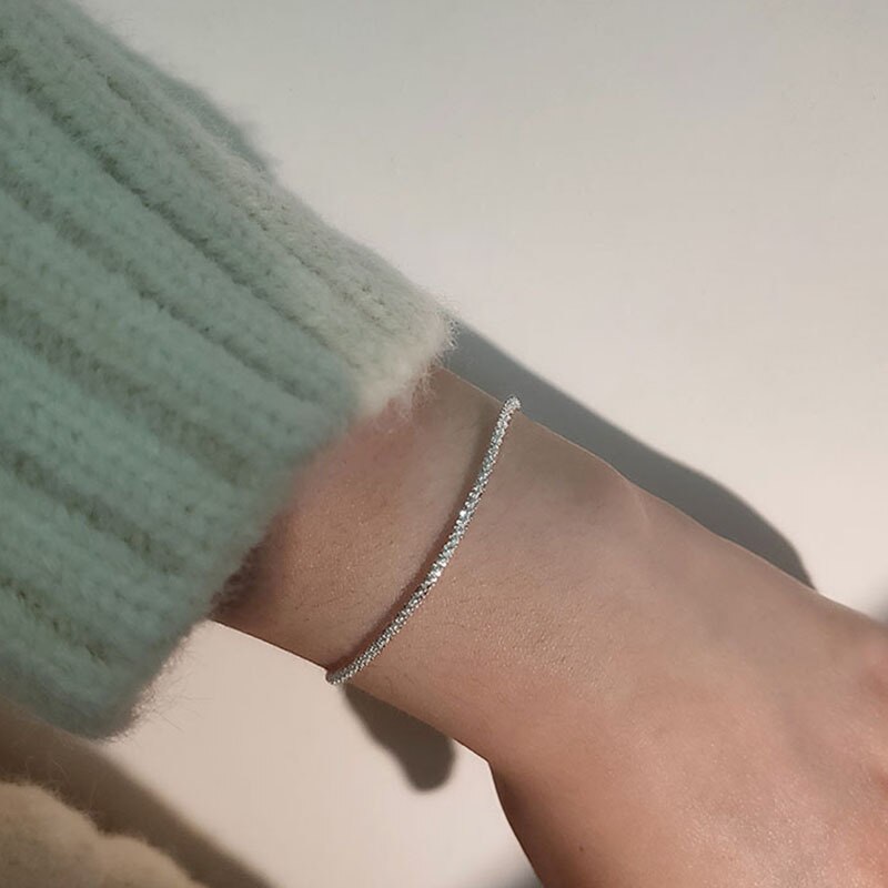 Nowe srebrne kolor Gypsophila łańcuszek wężykowy z kości bransoletka i bransoletka dla kobiet grzywny biżuteria ślub impreza prezent 2021 tendencja