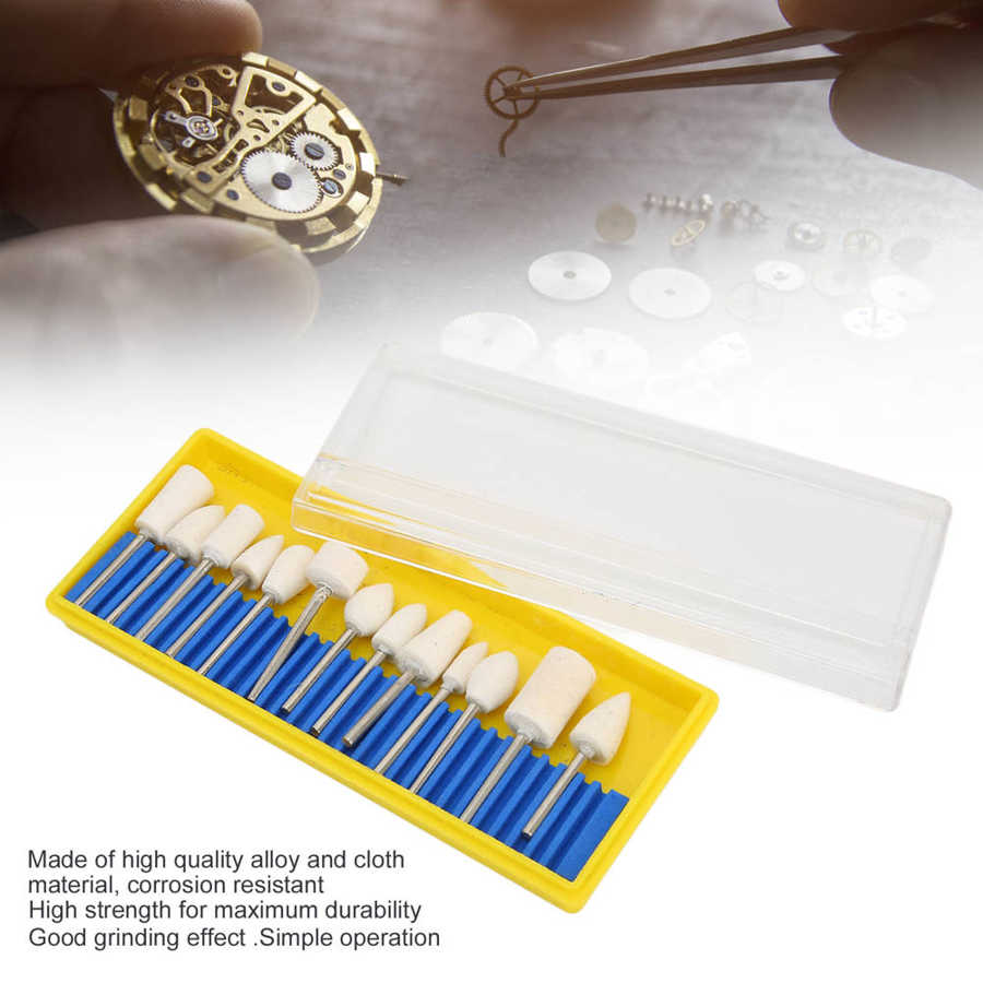 13Pcs Shank Wool Felt Polishing Buffing Wheels Bits Grinding Heads for Hand Held Polishing Drill Machine Rotary Tool Accessories