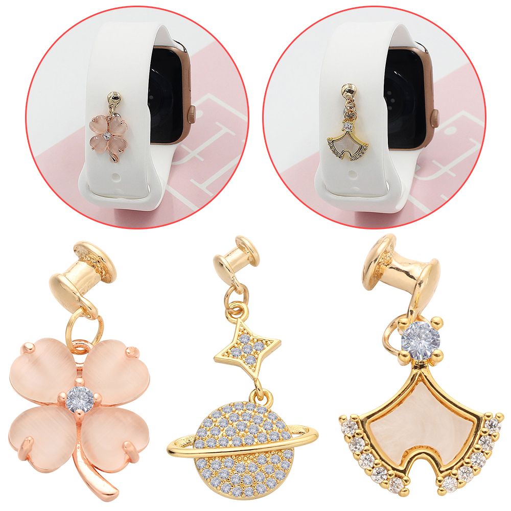 Pasek silikonowy ozdobne gwoździe do zegarka Apple Watch Charms Metal kreatywność nit akcesoria do iwatch