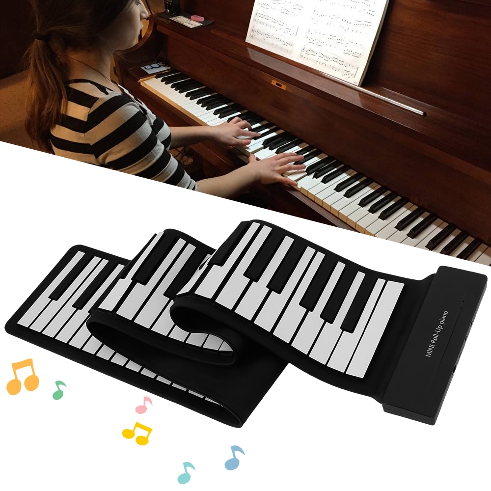 Bærbar 88 tangenter fleksibel roll up piano sammenleggbar elektronisk keyboard usb oppladbart elektronisk piano keyboard orgel