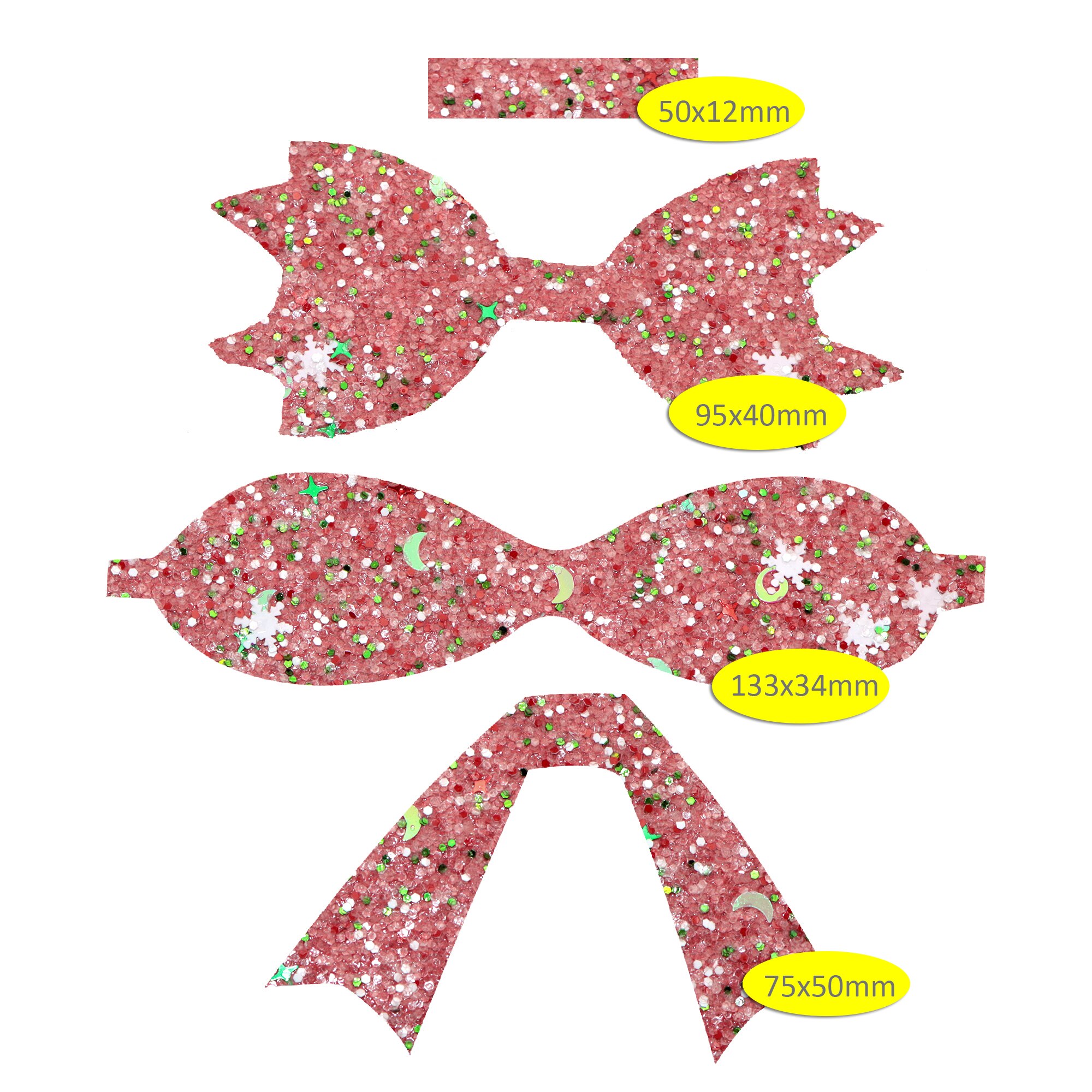 Glitter Faux Synthetic Leather Bow-knot Kit DIY Hair Bow Making For Bow-knot Handmade Material Without Clips,1Yc21159: 1140332008