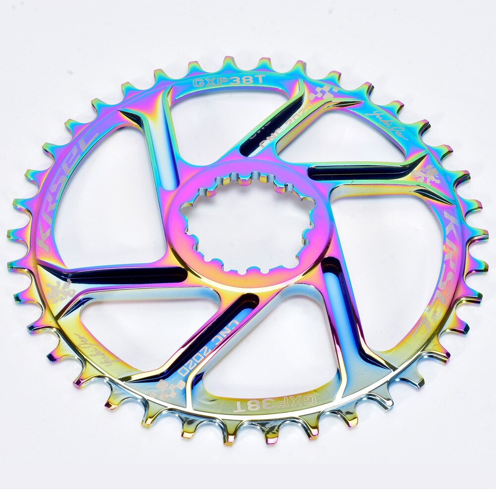 Maastopyörä gxp ketjupyörä 32t/34t/36t/38t kruunu polkupyörän eturatas sram 11/12s nx xx xo gx gxp 11 yhden levyn lokero: 38t 6mm siirtymä
