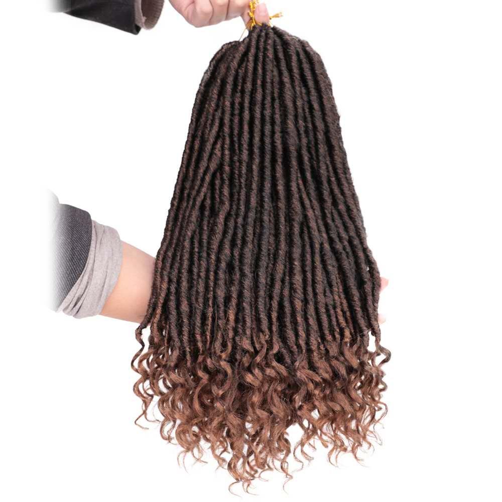 Goddess Faux Locs Hair 16 Inch And 20Inch Curly Crochet Faux braids Kanekalon Hair Extensions 24 strands/pcs Synthetic hair