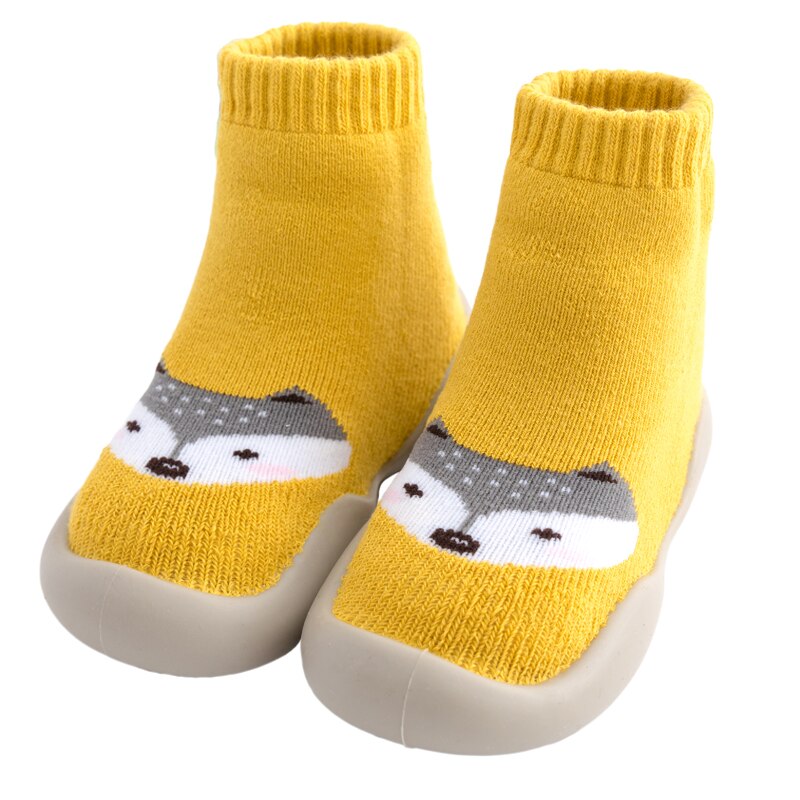 Calcetines antideslizantes con toalla más gruesa de zorro para bebé, calcetines para pies, 5 tamaños, 4 colores, P01
