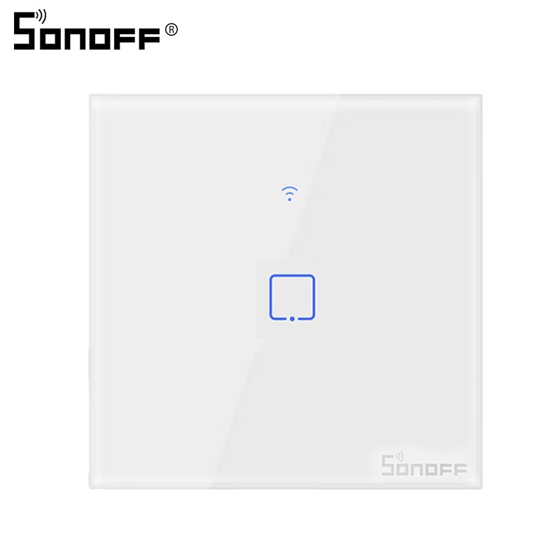 SONOFF T1 EU/UK Wall Touch Switch Light Panel Glass Screen 1/2/3 Gang Wifi Touch/APP/RF 433mhz Remote Control Smart Home Alexa: SONOFF T1 EU 1C