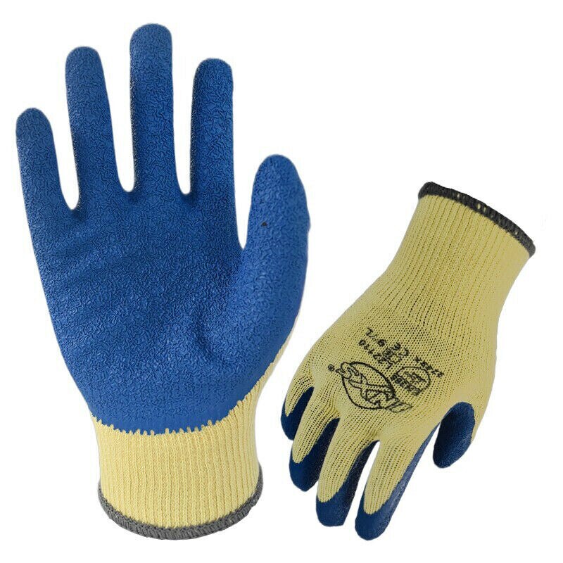 Dipped Latex Coated Palm Anti-Slip Wear-Resistant Knit Work Gloves for Construction Garden: 2 Pairs / L