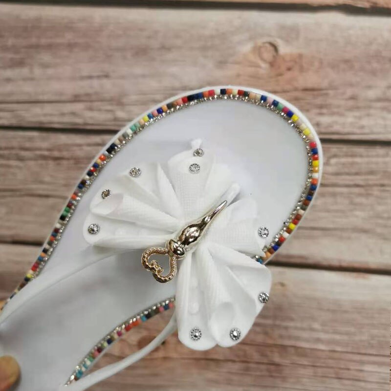 Zomerstrand damesschoenen voor dames, kleurrijke kristallen vlinder slippers, strandslippers voor dames, pvc slippers