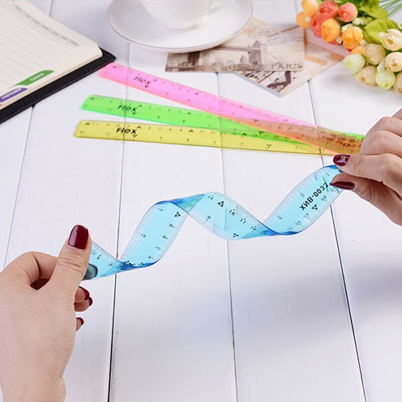 Soft 30cm Ruler Multicolour Flexible Stationery Rule School Supply