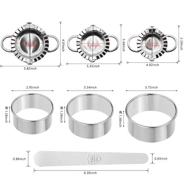 Máquina para hacer empanadillas, 3 uds molde para Dumplings y 3 uds cortador de prensado para piel de Ravioli de masa, 1 Uds cuchara para rellenar Empanadas prensa