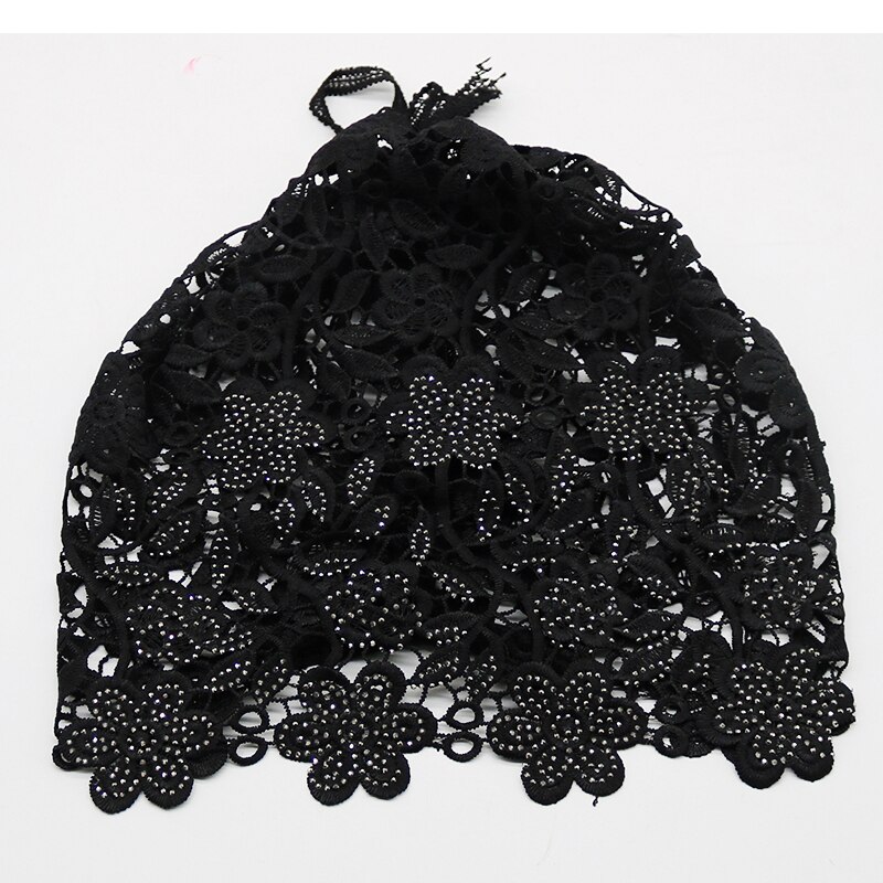 Spring Summer Hats For Women Lace Hollowed Crochet Flower Thin Beanies Skullies Ladies Headgear Turban Hat Female Bonnet