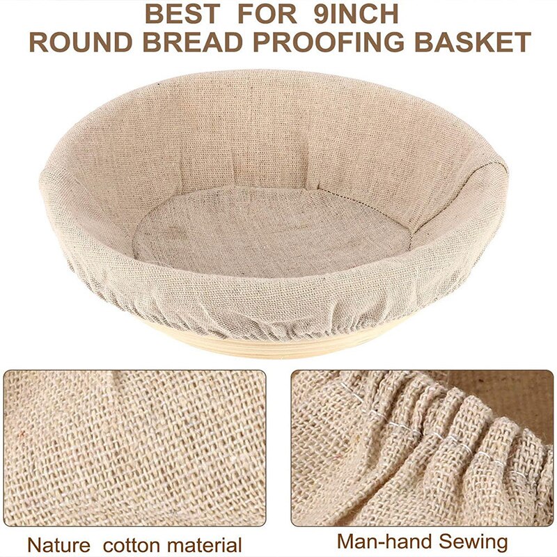 6pcs Smooth Accessories Banneton Round Bread Basket Cloth Liner Baking Kitchen Sourdough Soft Brotform Proofing Cover Dough