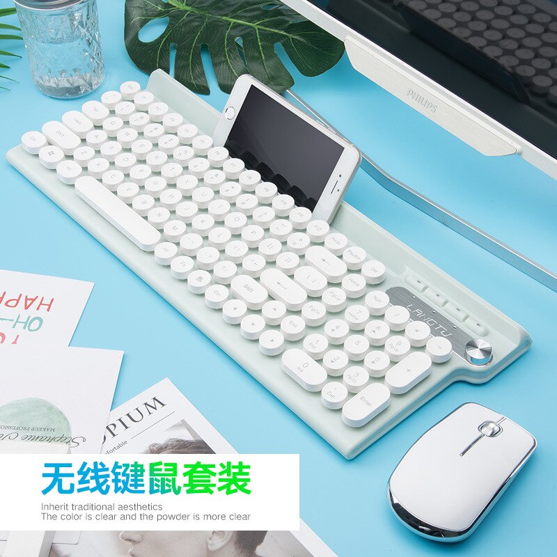 Computer Keyboard Wireless Keyboard and Mouse Rechargeable Silent Punk Keyboard for Pc Gaming Combo Backlit Wireless Keyboard