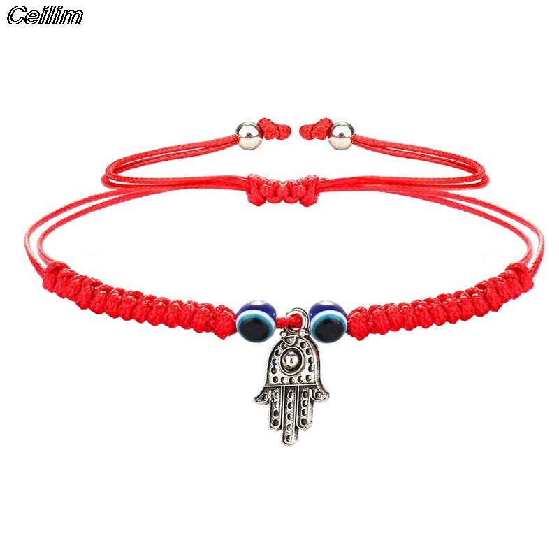 Evil Turkish Eye Hand Braided Rope Red Thread String Bracelet Women Men Charm Lucky Adjustable Bracelet Friendship Jewelry: 1