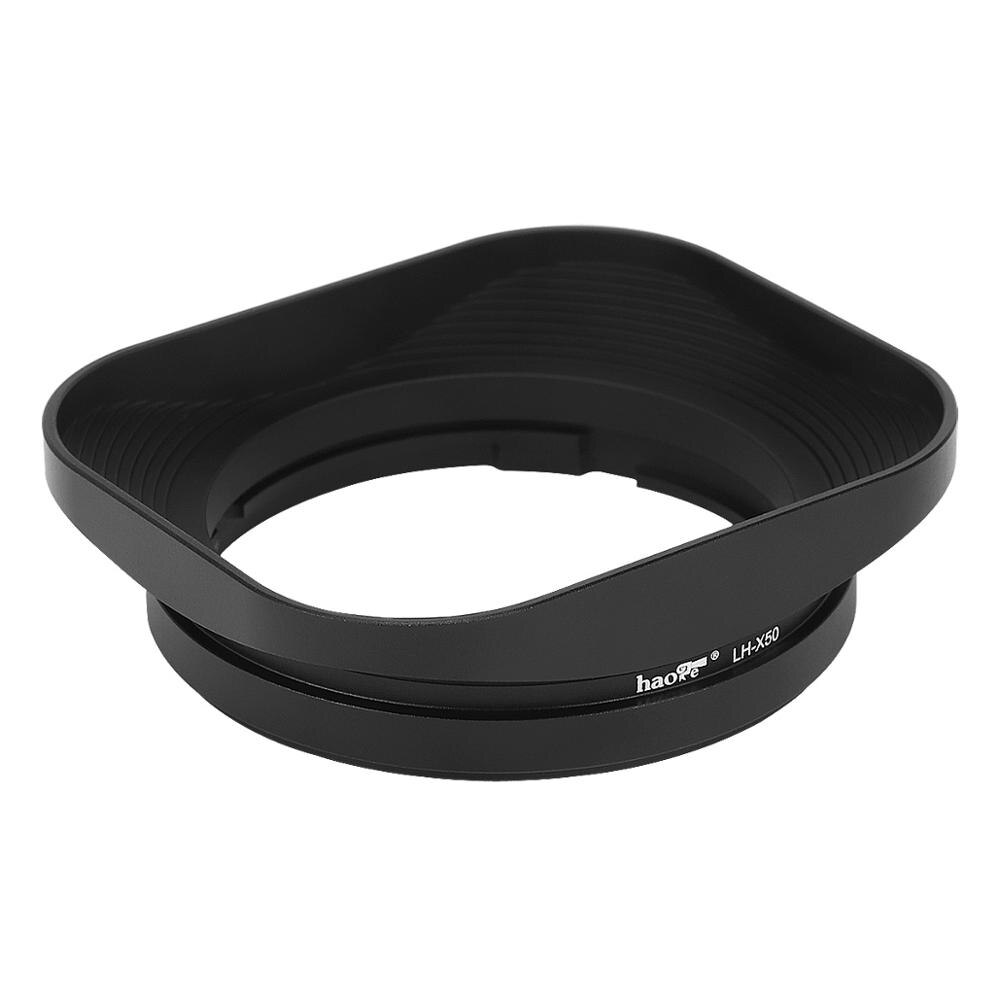 Haoge LH-X50 Vierkante Metalen Zonnekap Voor Fuji Xf 50Mm F2 R Wr Lens Op X-Pro2 Pro1 X-T2 T1 x-T20 X-T10 X-E2S X-A5 X-A20 X-E3 X-H1