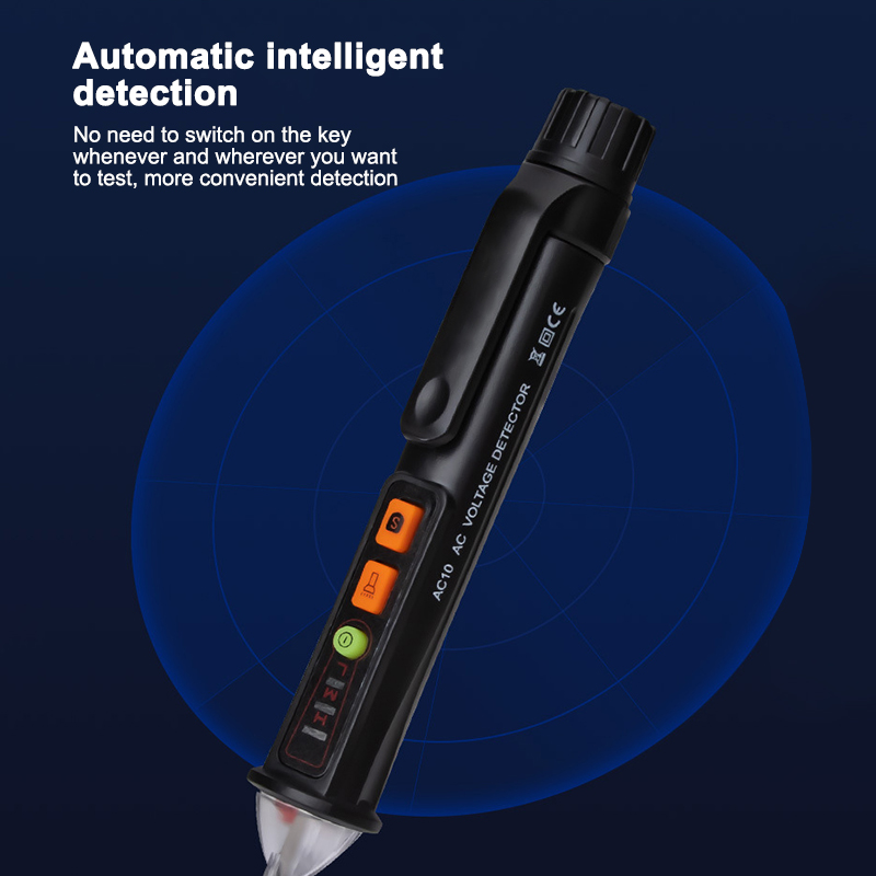 Multimeter 12v/48v-1000v spændingsfølsomhed elektrisk kompakt pen spændingstest blyant cv følsom test med lommelygtebelysning