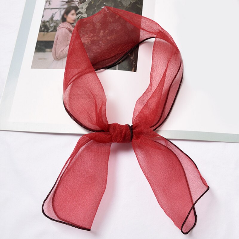 Solid Organza Women scarves Clothing Accessories Candy Color Korean Women Ladies Newest Magic Super Thin Scarves: Red