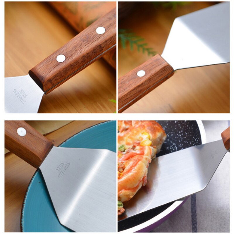 1 PCS Pancakes Steak Pizza Hand Cakes Stainless Steel Shovels Iron Plates 12 cm