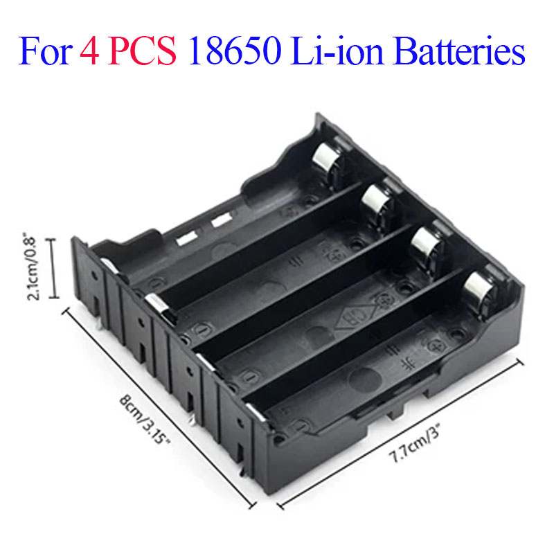 18650 Lithium Ion Battery Storage Box 3.7V 1 2 3 4 Cell Socket For Circuit Board Product Aging Test Stand Development Tool: black