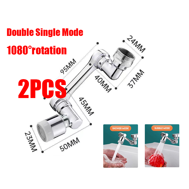 Draaibare Multifunctionele Uitbreiding Kraan Beluchter Aanrecht Kraan Extender Adapter Badkamer Kraan Swivel Robotarm Sink Fit: Bruin