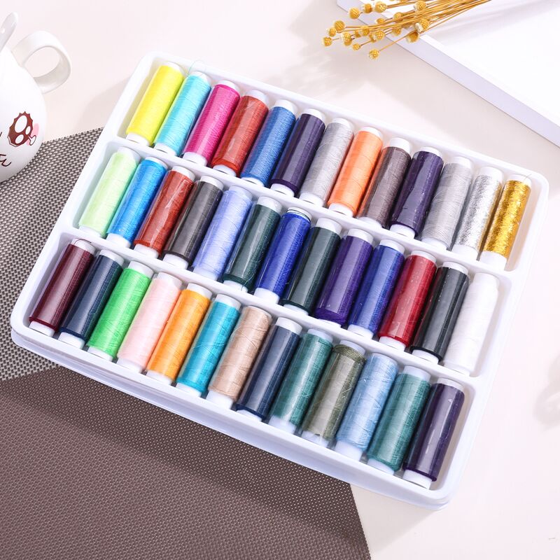 39 color household large sewing box set sewing and mending sewing bag set sewing thread set: Default Title
