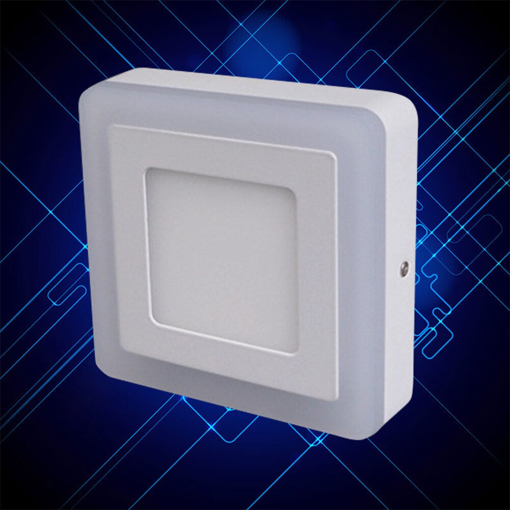 Firkantet dobbelt farve led panel lampe overflade loft væg stuer lys 85-265v metal+akryl kontor aluminium skal spisestue