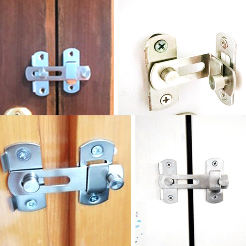 4 stk. baseret på låsen / retvinklet dørlås hasp bøjning låsebolte med skruer til døre spænde bolt glidende lås