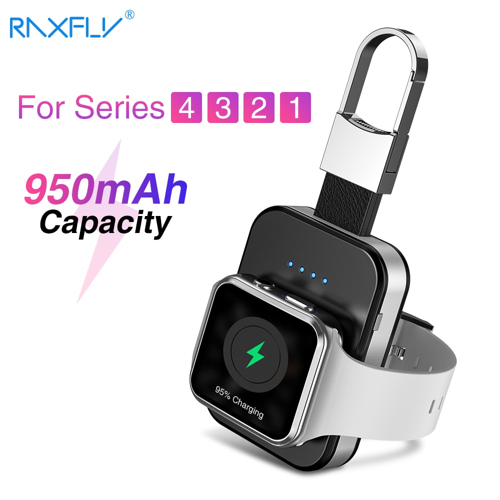 RAXFLY 950mah Caricatore Senza Fili Accumulatori E Caricabatterie Di Riserva per Mela Osservare 5 4 3 2 caricatore Portatile di Ricarica Veloce per Mela Orologio powerbank Orologio