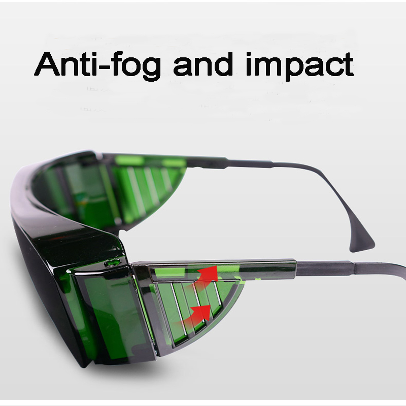 Mørkegrønne svejsebriller persienner anti-chok anti-tåge beskyttelsesbriller anti-uv anti-blænding svejsning gasskærende sikkerhedsbriller