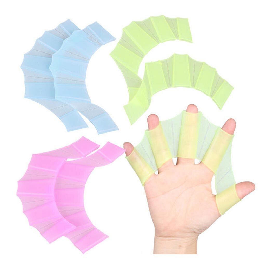Gants De Natation Palmés Silicone - Paire Gants Entraînement Aquatiques Pour Hommes Femmes Enfants