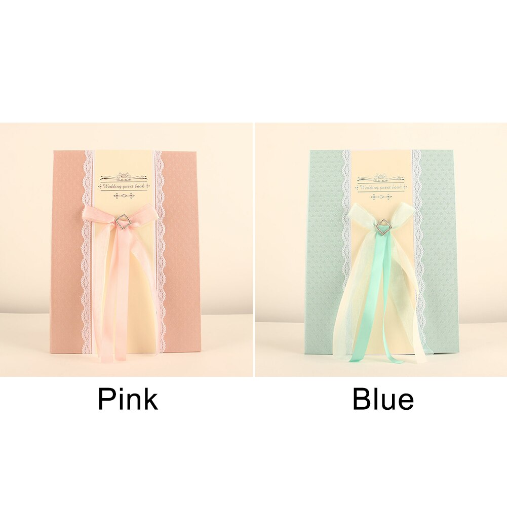 Wedding Guest Book Bridal Couples Party DIY Memory Names Signature Anniversary Engagement Ribbon Lace Decoration Rhinestone