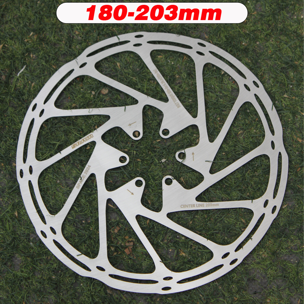 Rotor de freno de bicicleta SRAM, línea central de 140mm, 160mm, 180mm, 203mm, disco de freno hidráulico de acero inoxidable para piezas de bicicleta de carretera MTB, 2 uds.: Verde