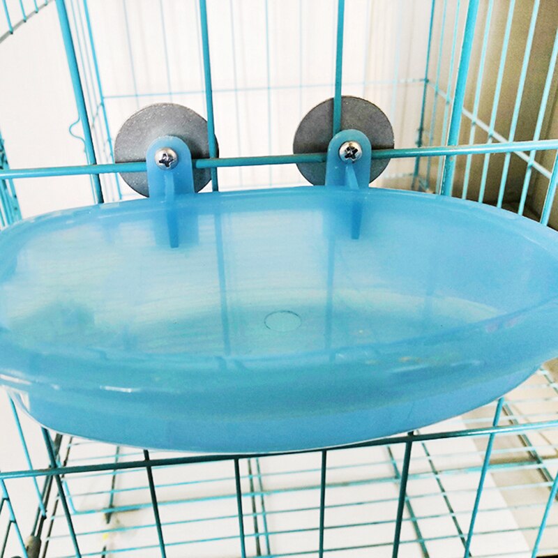 1Pc Plastic Bird Water Bath Box Parrots Parakeet Hanging Birdbath Cage Bathtub Bird Bath Bird Water Bath Tub Pet Bird Bowl: 18.7x10x3.5cm